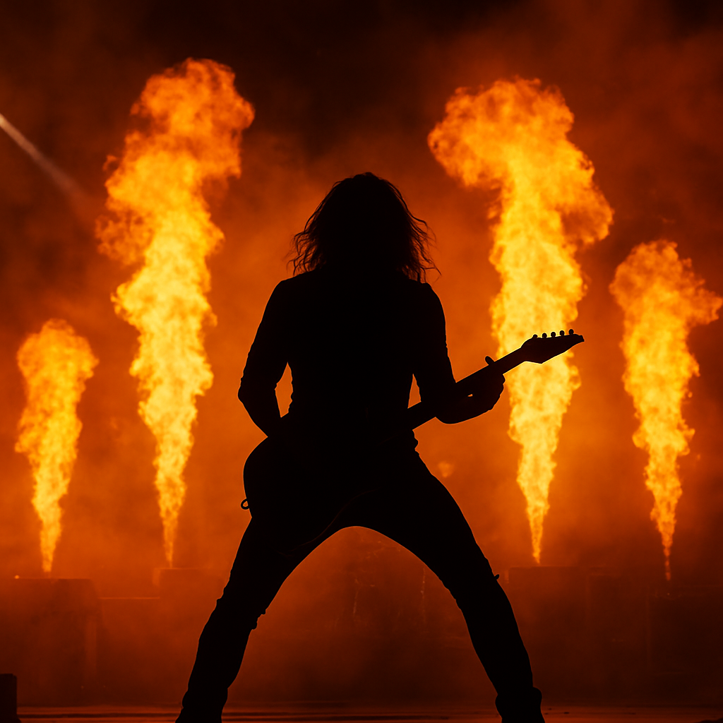 Rock concert pyrotechnics