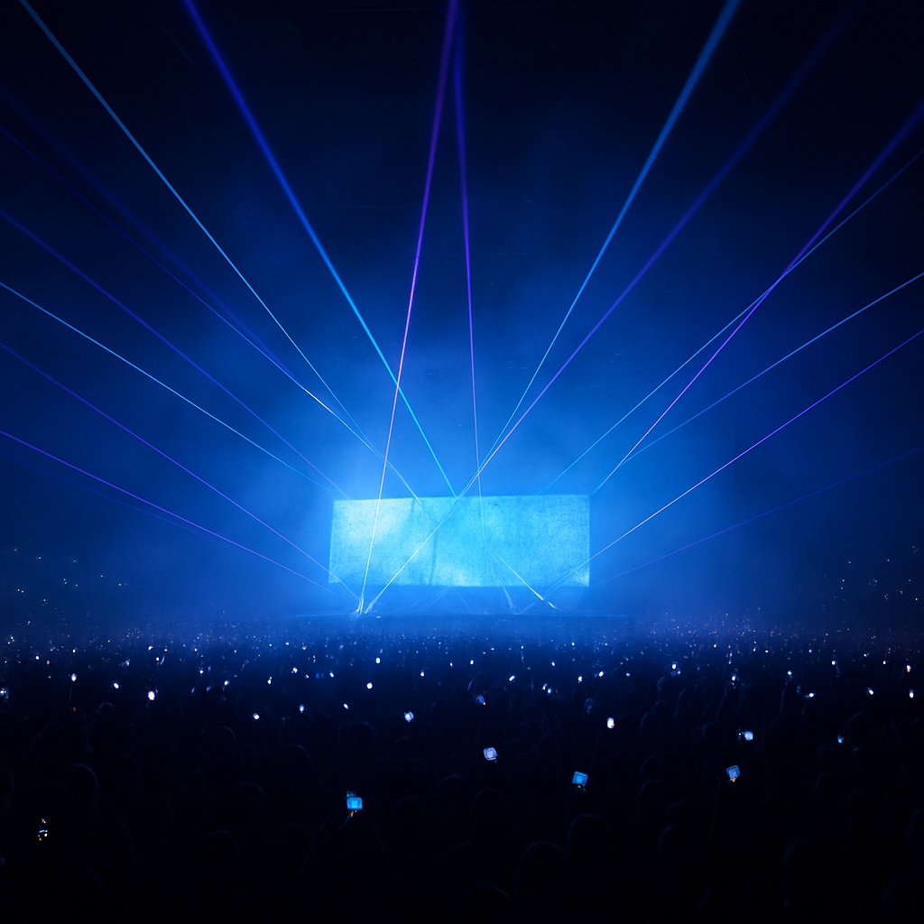 Concert arena crowd